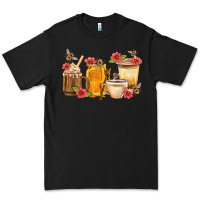 Black Honey And Bee With Flower Coffee Cup Premium Tee - BundleAndBundleShop