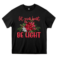 Black Let your heart be light Heavy Core Tee - MaliasSmallBusiness