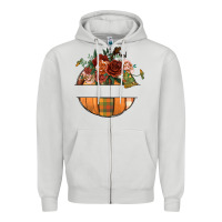 Dove Grey customize floral pumpkin Zipper Hoodie - BundleAndBundleShop