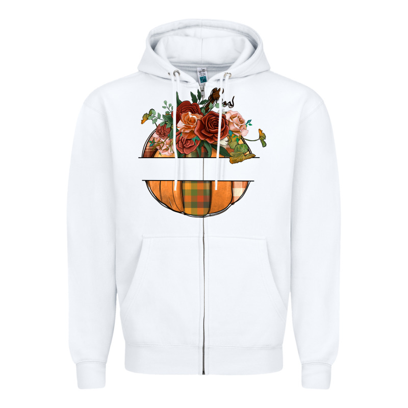 Customize Floral Pumpkin Zipper Hoodie by BundleAndBundleShop | Teevron