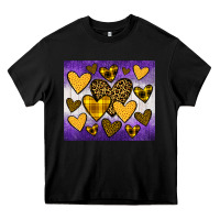 Black lakers hearts Heavy Core Tee - JahusDesignShop