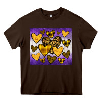Chocolate Brown lakers hearts Heavy Core Tee - JahusDesignShop