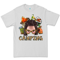 Camping Braid Hair Woman With Fire Bbs Premium Tee | Teevron