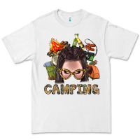 White Camping Braid Hair Woman With Fire Bbs Premium Tee - BundleAndBundleShop