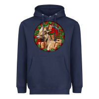 Navy Spanish Goat Christmas Heavyweight Hoodie - LillyAllenDesigns