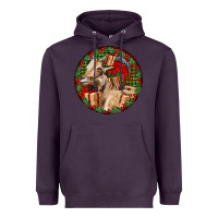 Plum Spanish Goat Christmas Heavyweight Hoodie - LillyAllenDesigns