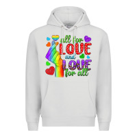 Dove Grey Western All For Love And Love For All Premium Hoodie - BundleAndBundleShop