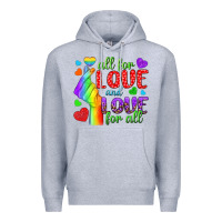 Heather Grey Western All For Love And Love For All Premium Hoodie - BundleAndBundleShop