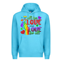 Ocean Blue Western All For Love And Love For All Premium Hoodie - BundleAndBundleShop
