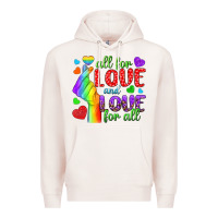 Pale Pink Western All For Love And Love For All Premium Hoodie - BundleAndBundleShop
