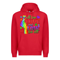 Red Western All For Love And Love For All Premium Hoodie - BundleAndBundleShop