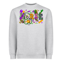 Heather Grey Nurse Mardi Gras Heavyweight Sweatshirt - FaDigitalArtStudio