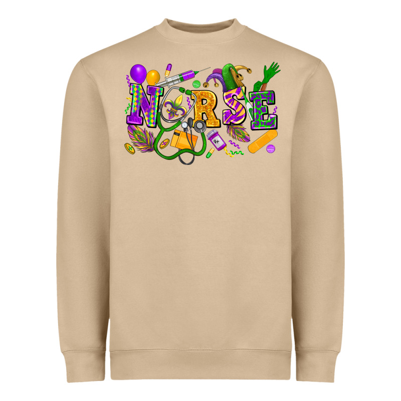 Nurse Mardi Gras Heavyweight Sweatshirt by FaDigitalArtStudio | Teevron