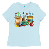 Baby Blue School Boy Coffee Cup Bbs Ladies Tee - BundleAndBundleShop