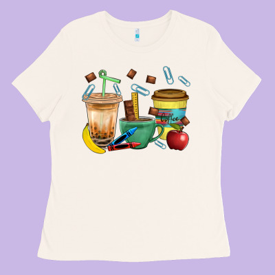 School Boy Coffee Cup Bbs Ladies Tee Designed By Bundleandbundleshop