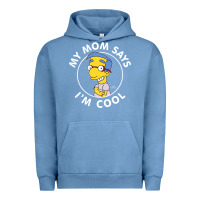 Pigment Pebble Blue The Simpsons Milhouse My Mom Says I'm Cool V1 Urban Hoodie - tuanDangUi
