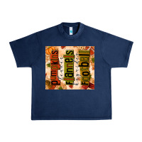 Navy Pumpkins Leaves Flannels Hayrides Football Urban Heavy Tee - texasbilliewilder