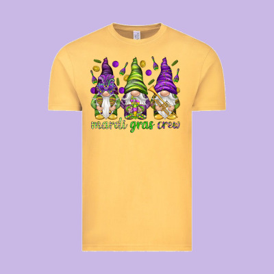 Mardi Gras Crew With Gnomes Vintage Tee Designed By Nancycooperartshop