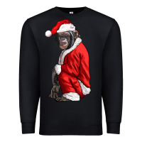 Black Chimpanzee With Santa Clothes Premium Sweatshirt - LillyAllenDesigns