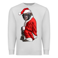 Dove Grey Chimpanzee With Santa Clothes Premium Sweatshirt - LillyAllenDesigns