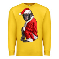 Lemon Chimpanzee With Santa Clothes Premium Sweatshirt - LillyAllenDesigns