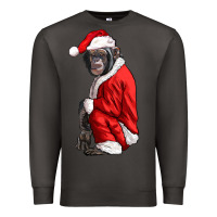 Smoke Chimpanzee With Santa Clothes Premium Sweatshirt - LillyAllenDesigns