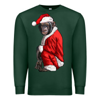 Sports Green Chimpanzee With Santa Clothes Premium Sweatshirt - LillyAllenDesigns