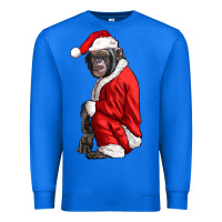 True Royal Chimpanzee With Santa Clothes Premium Sweatshirt - LillyAllenDesigns