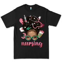 Black Afro Messy Bun Nursing Bbs Premium Tee - BundleAndBundleShop