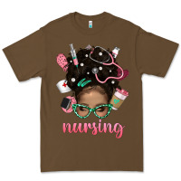 Cacao Afro Messy Bun Nursing Bbs Premium Tee - BundleAndBundleShop