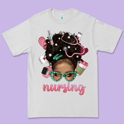 Afro Messy Bun Nursing Bbs Premium Tee Designed By Bundleandbundleshop