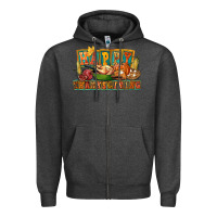 Charcoal Heather happy thanksgiving Zipper Hoodie - FaDigitalArtStudio