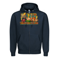Navy happy thanksgiving Zipper Hoodie - FaDigitalArtStudio