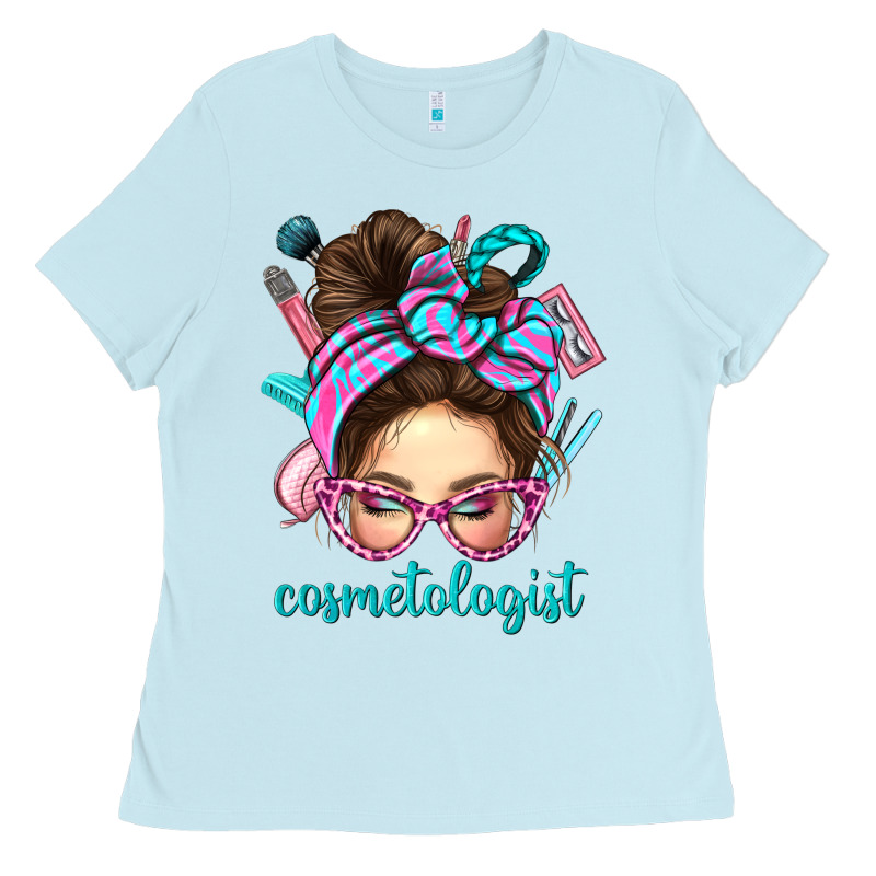 Messy Bun Cosmetologist Bbs Ladies Tee by BundleAndBundleShop | Teevron