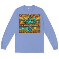 Colony Blue western cross Long Sleeve Tee - TumblerDesignByShophia