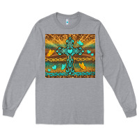 Heather Grey western cross Long Sleeve Tee - TumblerDesignByShophia