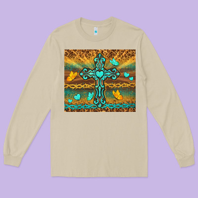 Western Cross Long Sleeve Tee Designed By Tumblerdesignbyshophia