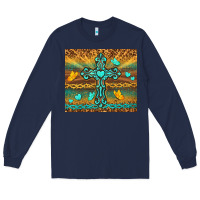 Navy western cross Long Sleeve Tee - TumblerDesignByShophia