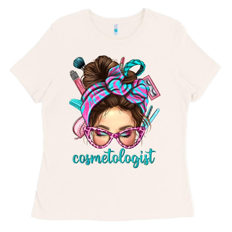 Messy Bun Cosmetologist Bbs Ladies Tee by BundleAndBundleShop | Teevron