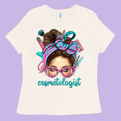 Messy Bun Cosmetologist Bbs Ladies Tee Designed By Bundleandbundleshop