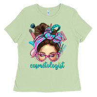 Matcha Messy Bun Cosmetologist Bbs Ladies Tee - BundleAndBundleShop