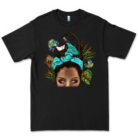 Black Lake Camping Afro Messy Bun Bbs Premium Tee - BundleAndBundleShop