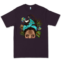 Plum Lake Camping Afro Messy Bun Bbs Premium Tee - BundleAndBundleShop