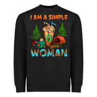 Black I Am A Simple Woman Camping Frappe Heavyweight Sweatshirt - FaDigitalArtStudio