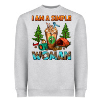 I Am A Simple Woman Camping Frappe Heavyweight Sweatshirt | Teevron