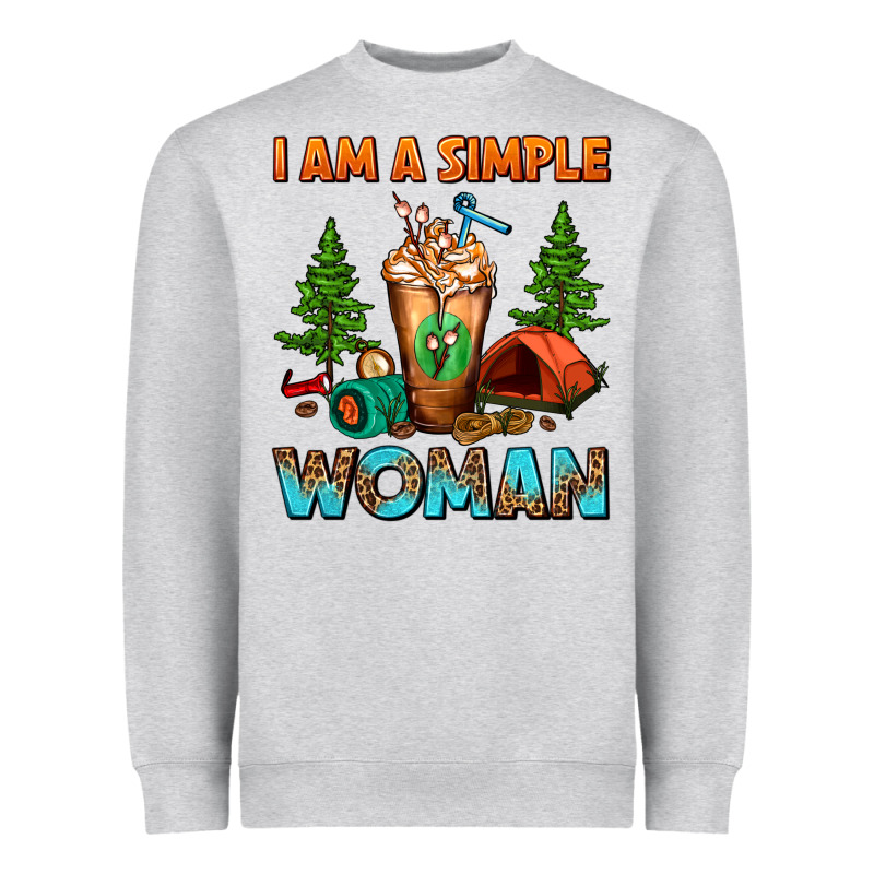 I Am A Simple Woman Camping Frappe Heavyweight Sweatshirt by FaDigitalArtStudio | Teevron