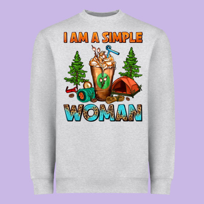I Am A Simple Woman Camping Frappe Heavyweight Sweatshirt Designed By Fadigitalartstudio
