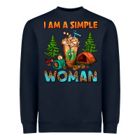 Navy I Am A Simple Woman Camping Frappe Heavyweight Sweatshirt - FaDigitalArtStudio
