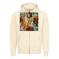 Sandshell thanksgiving turkey seamless pattern Zipper Hoodie - BundleAndBundleShop