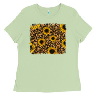 Matcha leopard sunflowers background Ladies Tee - RanaPortraitStore